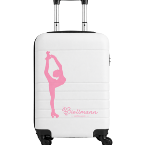 Mala de Bordo Essencial Biellmann – Branca com Rodas 360° | Silhueta Cheia na cor rosa