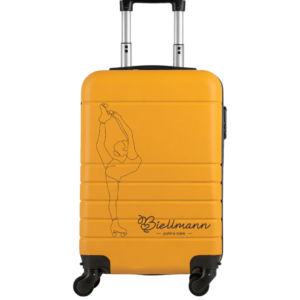 Mala de Bordo Essencial Biellmann – Amarela com Rodas 360° | Silhueta Contornada na cor Preta