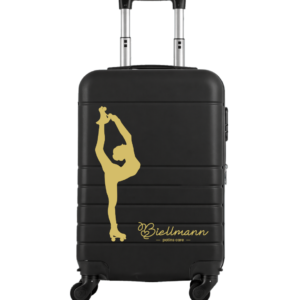 Mala de Bordo Essencial Biellmann – Preto com Rodas 360° | Silhueta Cheia na cor dourado
